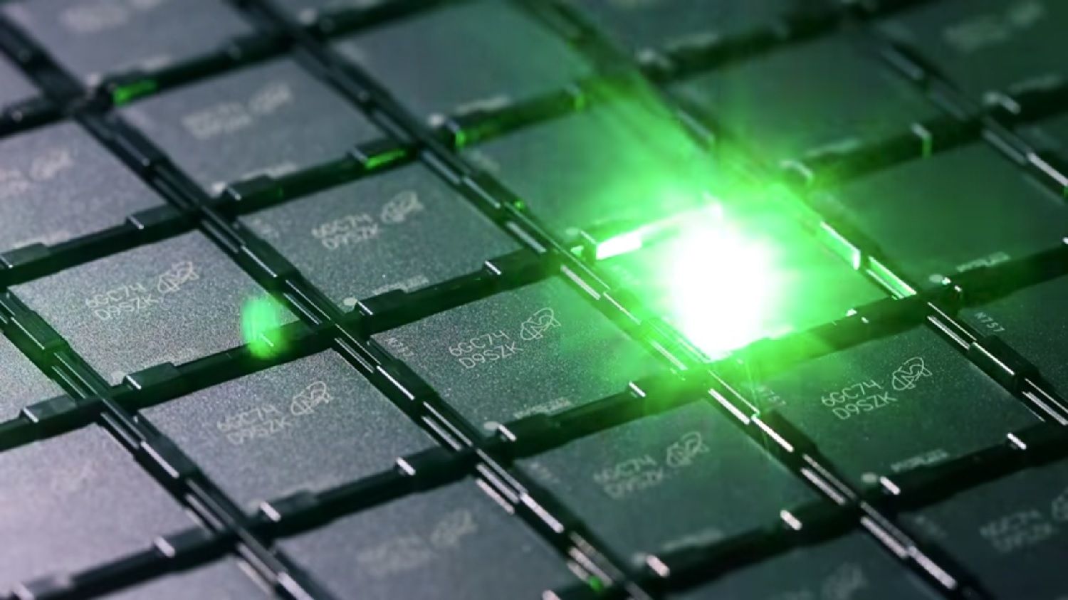 A laser etches an identifying code in to each memory chip during the memory production process