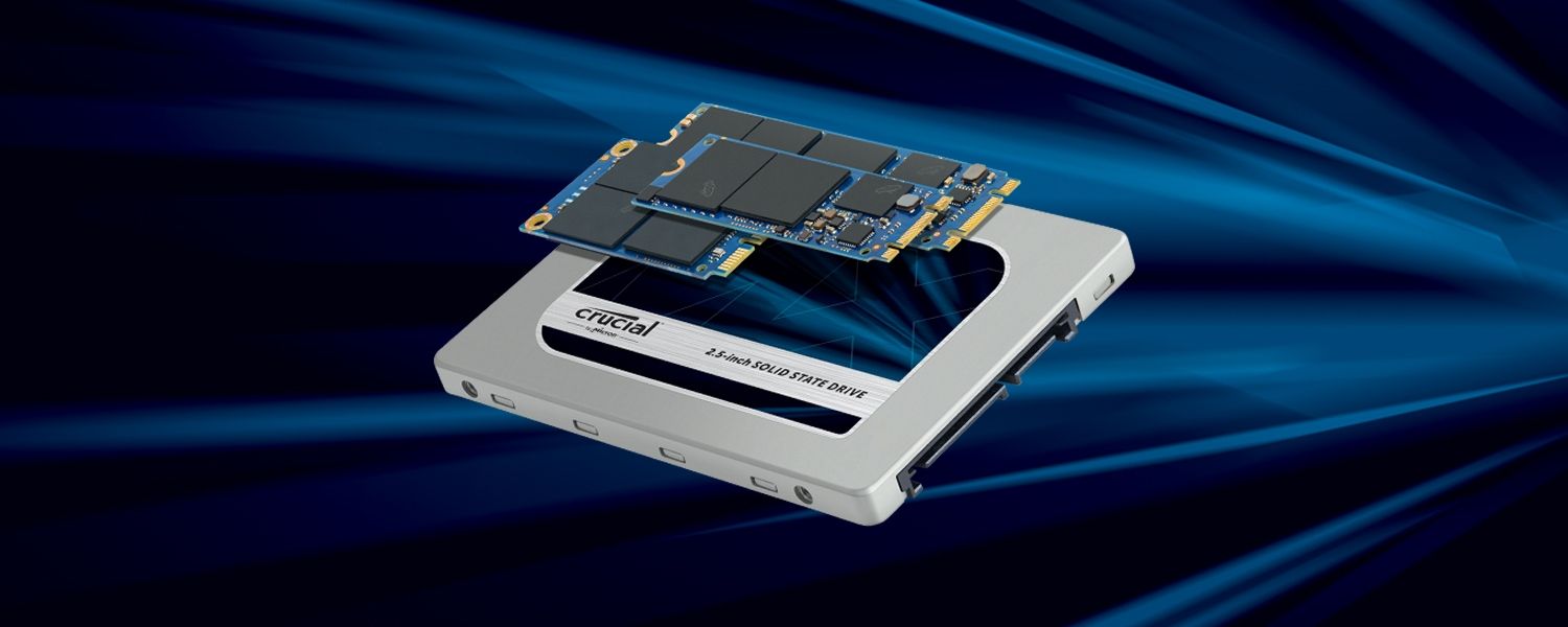 Crucial solid state drives in various form factors