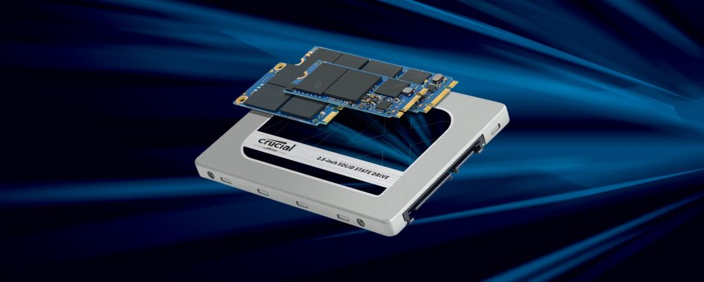 Crucial solid state drives in various form factors