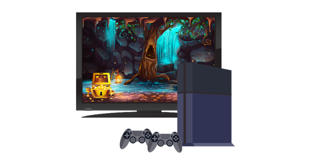 Gaming console and tv monitor