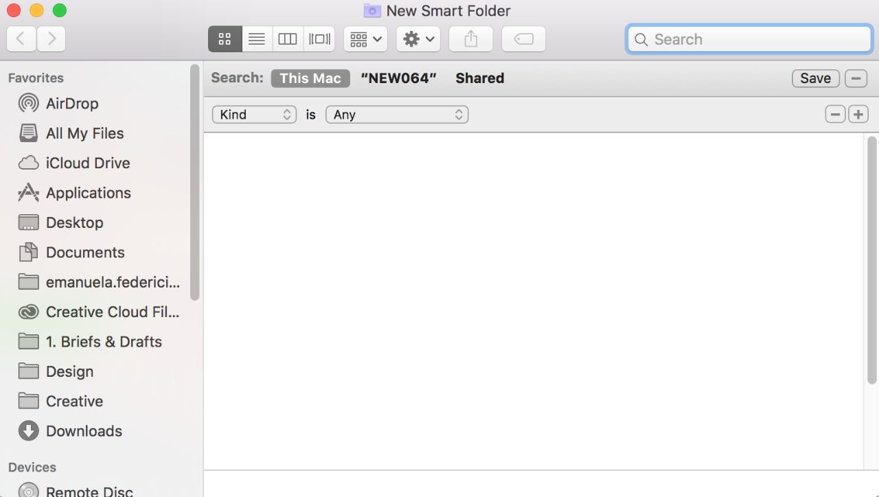 Smart folder screen