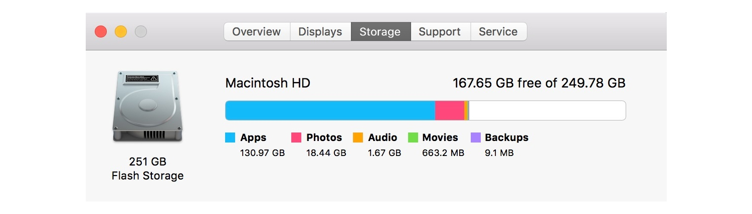 how to manage storage on macbook air