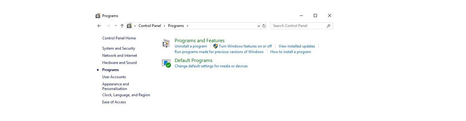 Uninstall programs