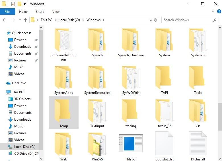 Remove temp files