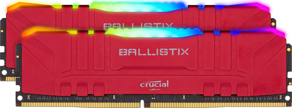 Crucial Ballistix RGB 16GB Kit (2 x 8GB) DDR4-3200 Desktop Gaming Memory (Red)- view 1