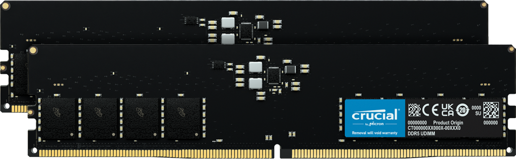Crucial 64GB Kit (2 x 32GB) DDR5-4800 UDIMM | CT2K32G48C40U5