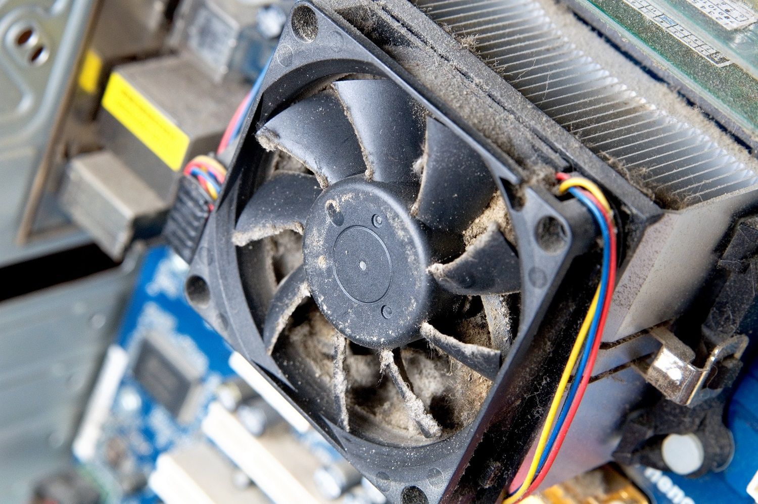 A dirty, dusty computer fan