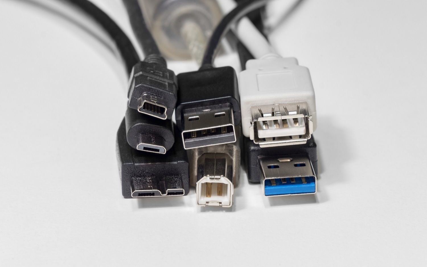 A variety of cable connectors with different form factors